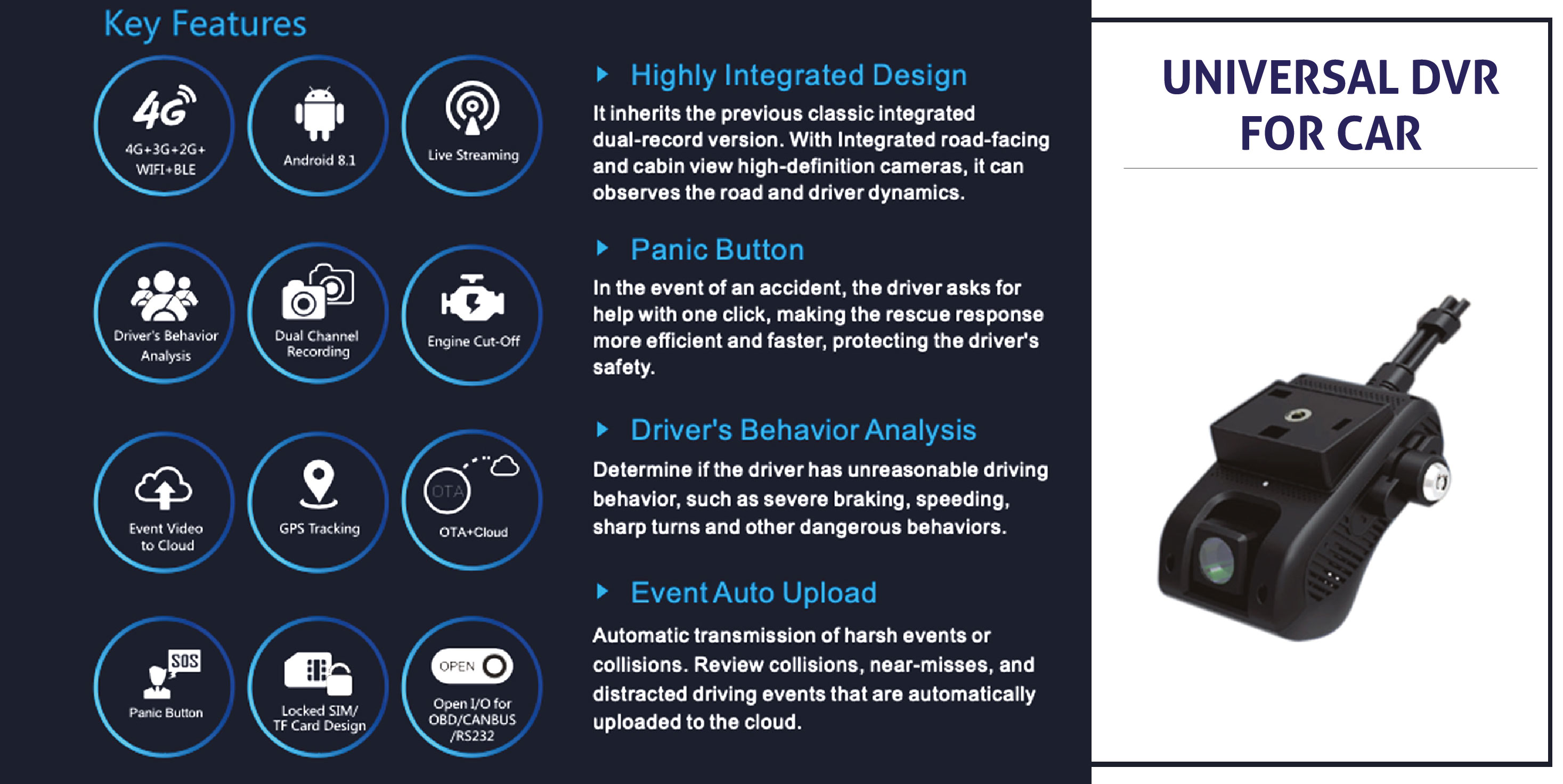 UNIVERSAL DVR DASH CAMERA FOR CAR